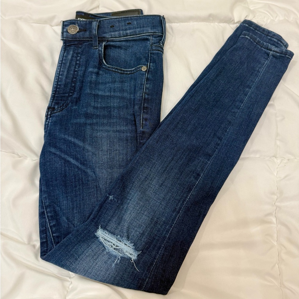 Express Dark Blue Skinny Jeans